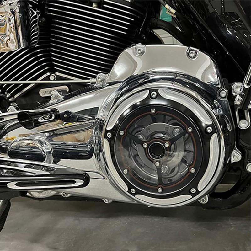 ALLOYFORGE 5 Holes Clarity Derby Cover for Harley Big Twin Softail Fatboy Heritage Slim Street Road King Electra Glide FLHX FXDL Dyna Low Rider 1999-2015(Contrast Cut) - Image 3